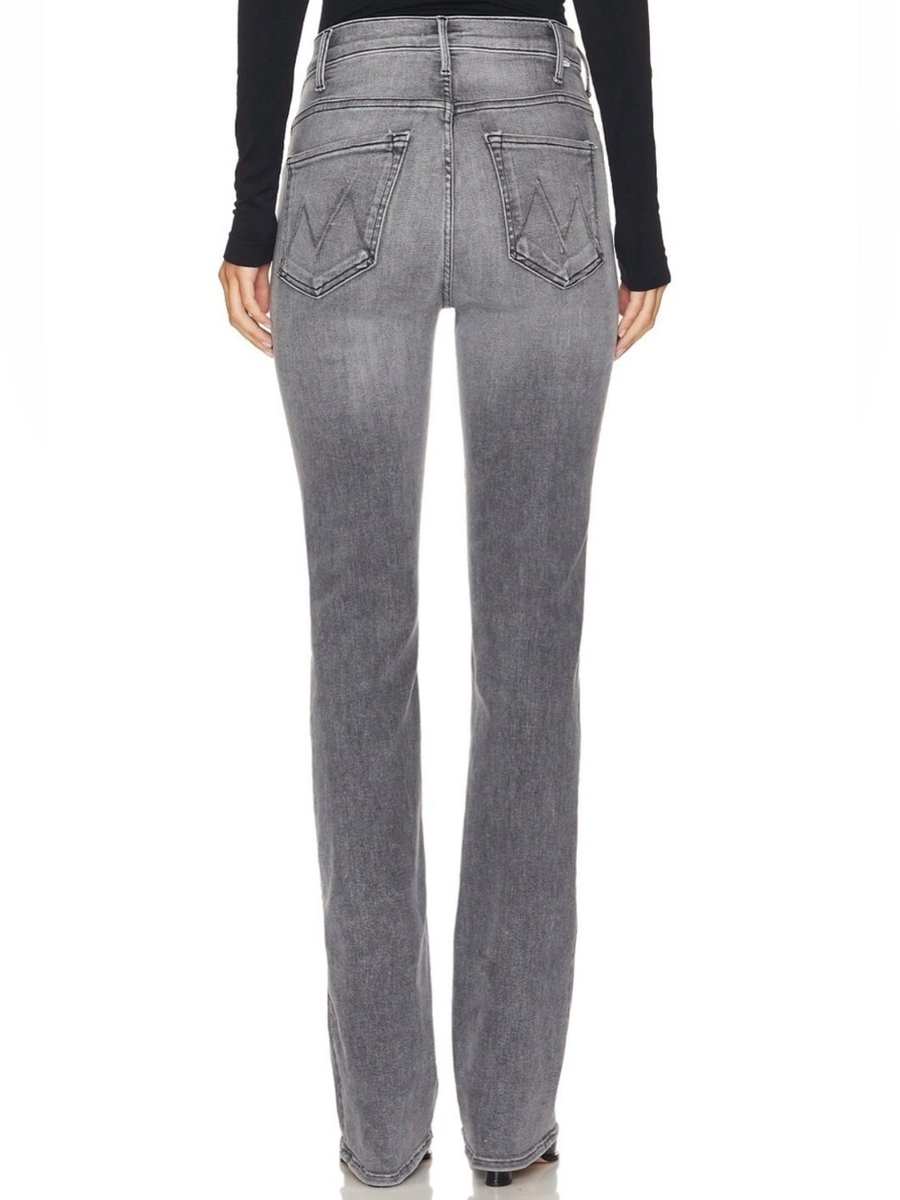 MOTHER Lil Hustler Heel in Magic 8 Ball Gray High-Rise Flare Jeans - Picture 3 of 7